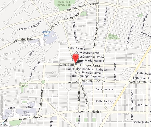 Location Map: Av Pablo Casals 640 Guadalajara, Jalisco 44670