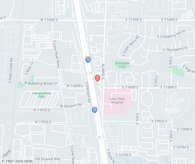 Location Map: 11762 South State Street, Suite 160 Salt Lake City, Utah 84020